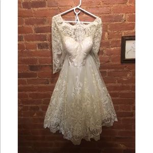 Size 18 champagne gilded lace dress